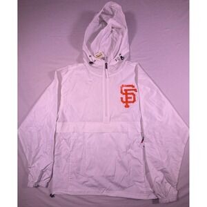 Champion San Francisco Giants Windbreaker Mens S White NEW Packable Quarter Zip